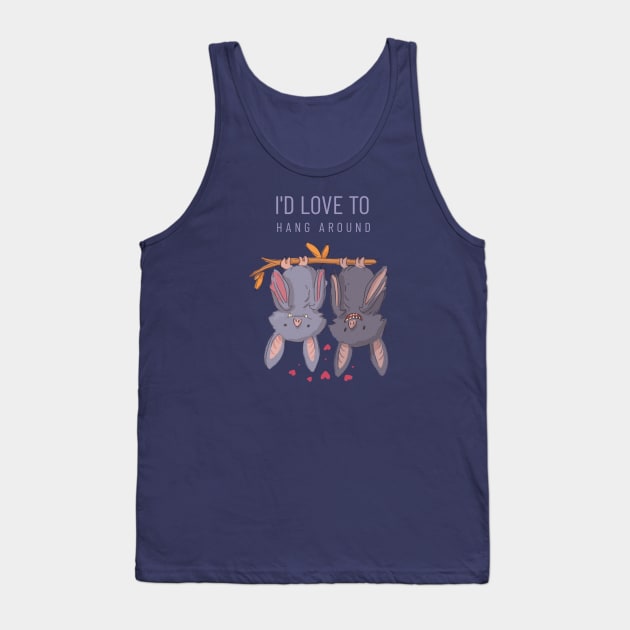 I'd love to hang around Cute Bats Couple Tank Top by CLPDesignLab